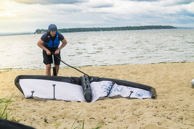 5 meter wing for wing foiling with rucksack bag, wrist leash and pump