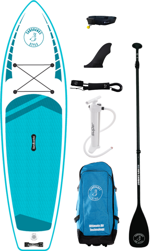 Wave_Turquoise_ISUP_paddleboard_package_carbon_paddle